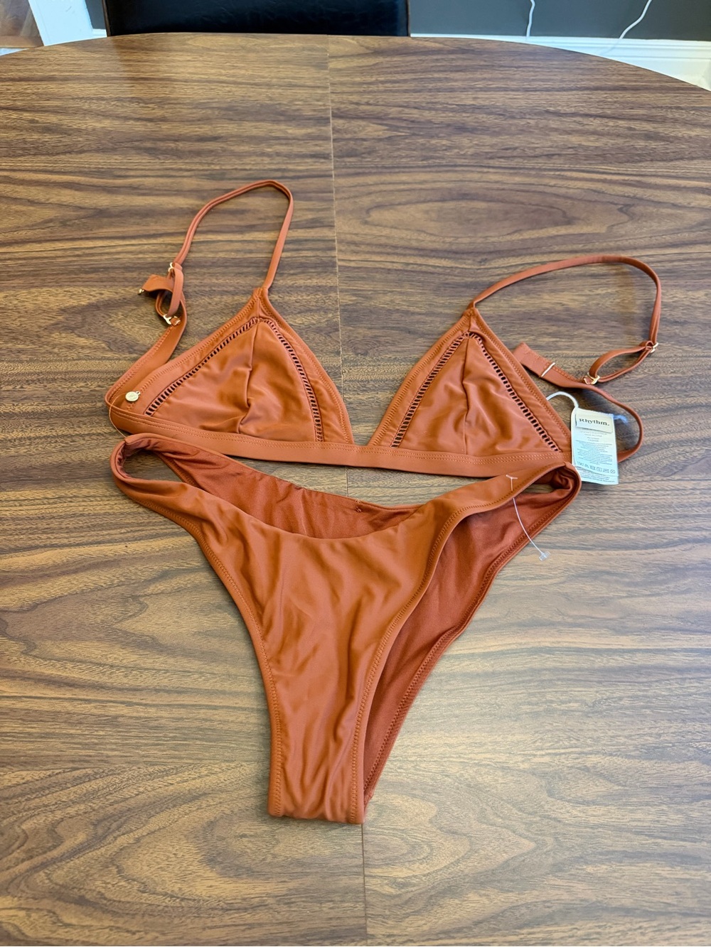 Rhythm Bikini Set Terracotta Brown Adjustable Strappy NWT S M